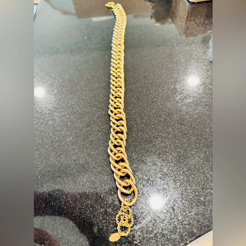 Elizabeth Cole Chunky Gold Link Statement Necklace
